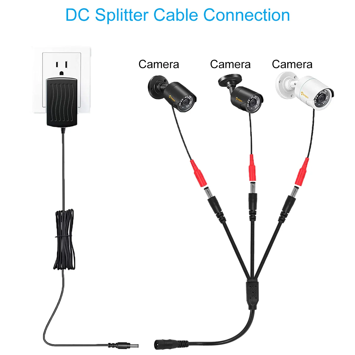 What is a 1 to 3-way DC power splitter cord used for