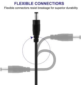 flexible black DC power cable