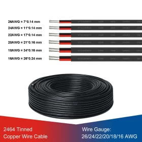 Black 18 ga wire 2464 Tinned Copper 200m