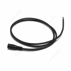 Black 12V 5A 5.5mm 2.1mm DC Female Pigtail Power Cable
