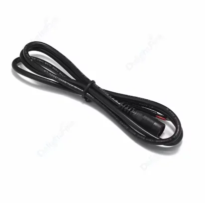 1.5m Black 12V 5A 5.5mm 2.1mm DC Female Pigtail Power Cable