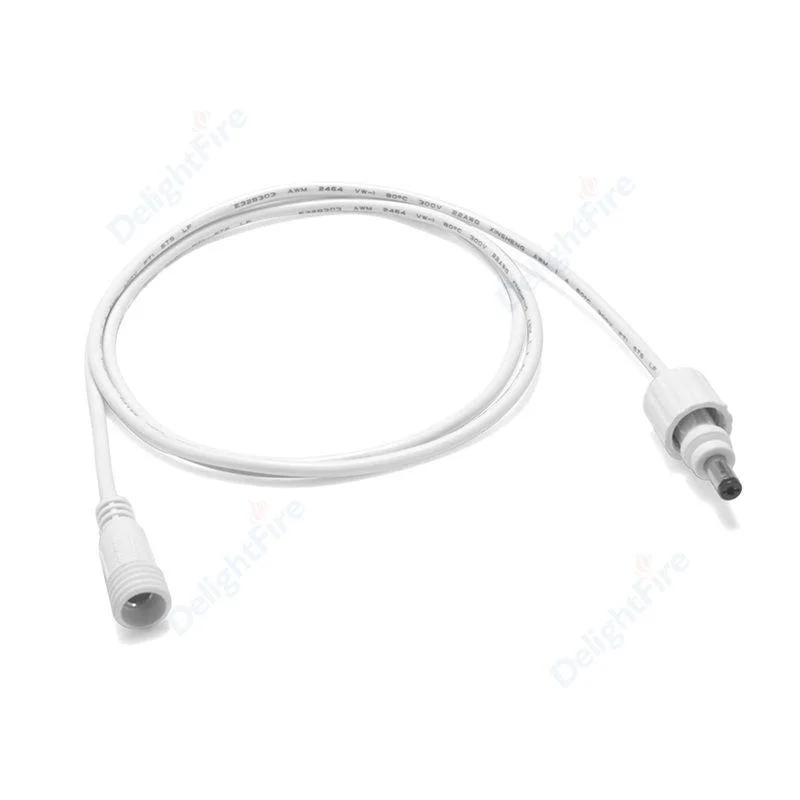 5.5mm 2.1mm Waterproof DC Power Extension Cord Cable White