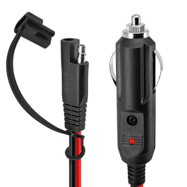 American Cigarette Lighter to SAE Cable Car Cigarette Lighter Plug Power Cord Small Diameter Charging Power Extension Cables Adapter