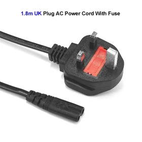 1.8m IEC-320-C7 UK Type C AC Power Cable 13A