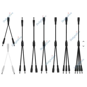 5.5 x 2.1mm DC Power Splitter Cable 1 female to 2-8 male Plugs products